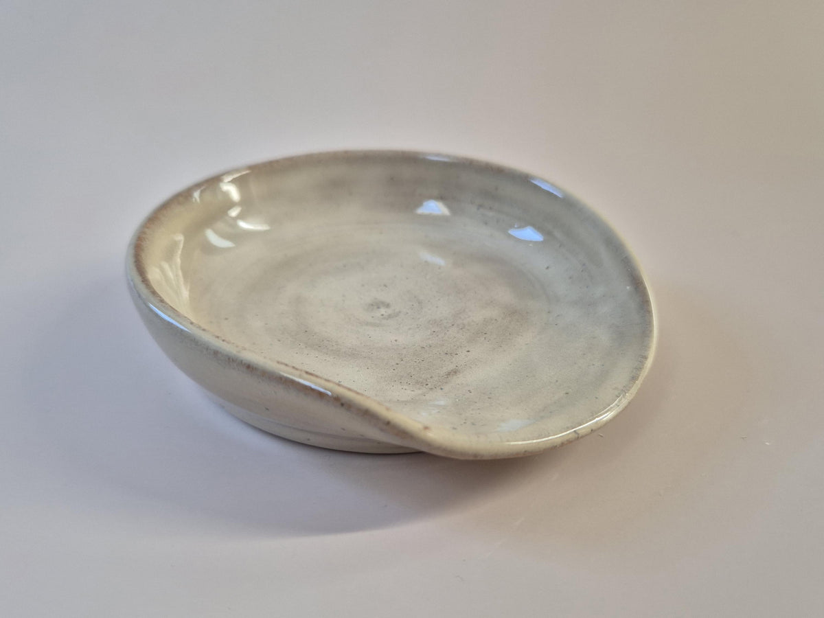 Handmade Ceramic Spoon Rest – Pottery Spoon Holder – Kitchen Spoon Dish