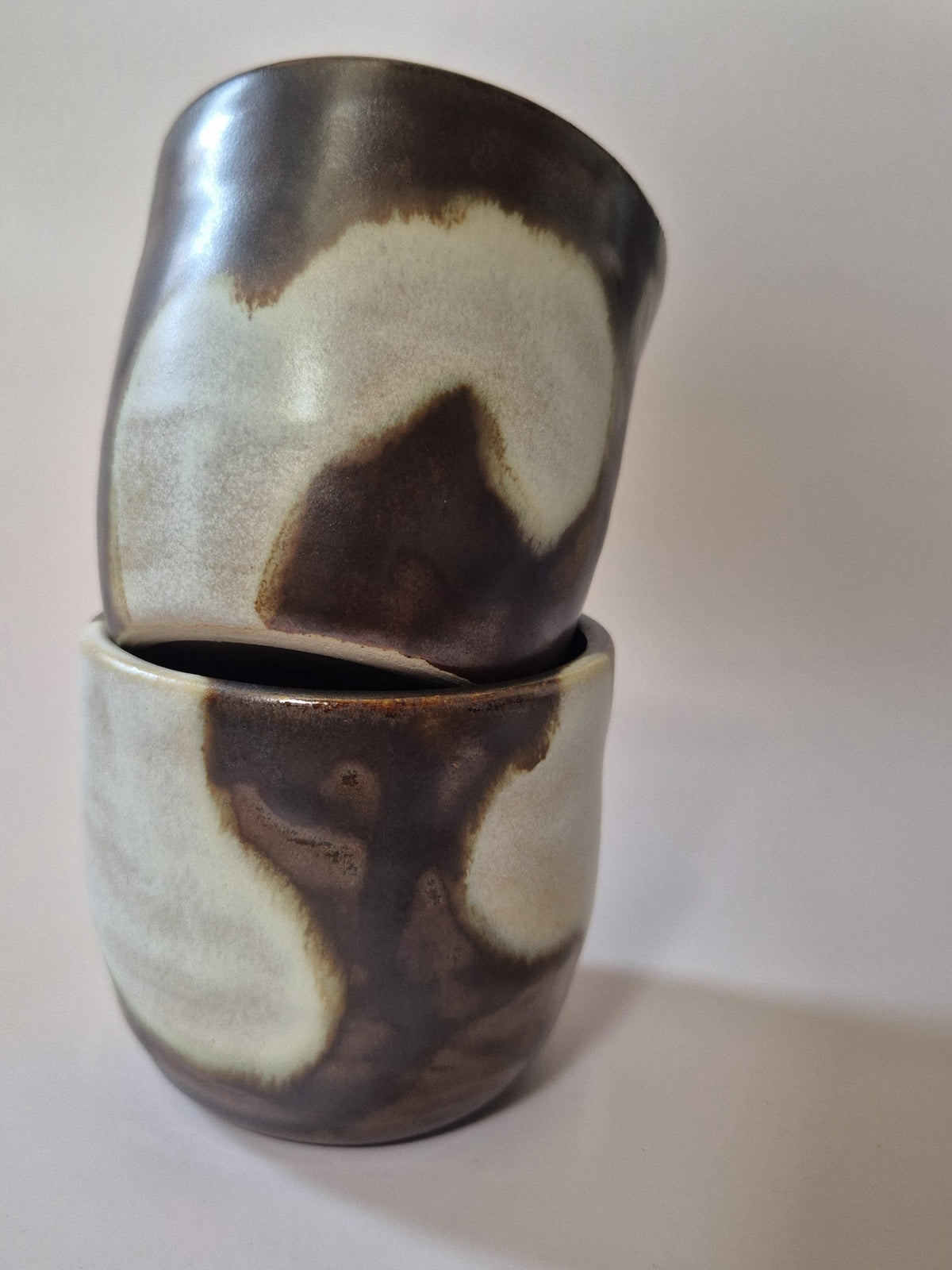Handmade Ceramic Cup | Two Tone Glaze | Wheel Thrown Stoneware | Japandi Home Decor | Wabi Collection