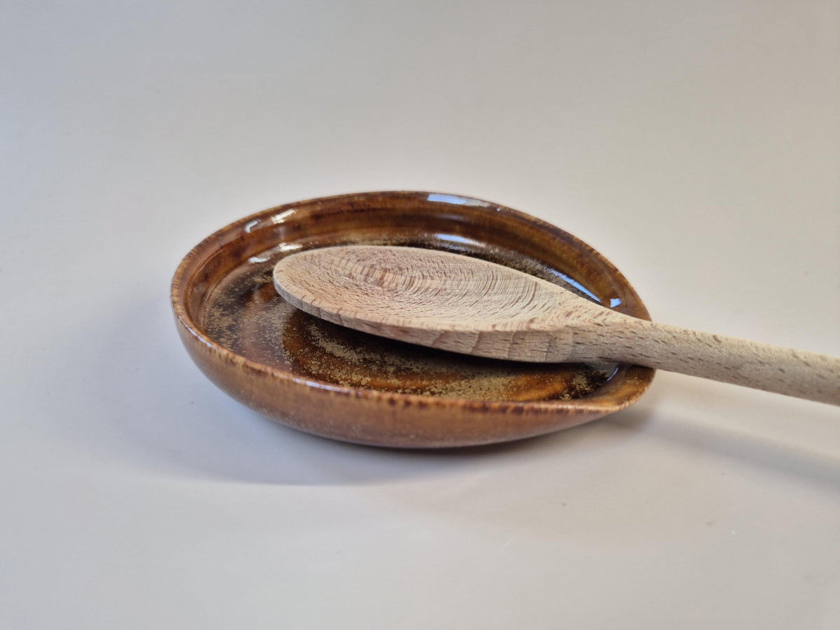 Handmade Ceramic Spoon Rest – Pottery Spoon Holder – Kitchen Spoon Dish