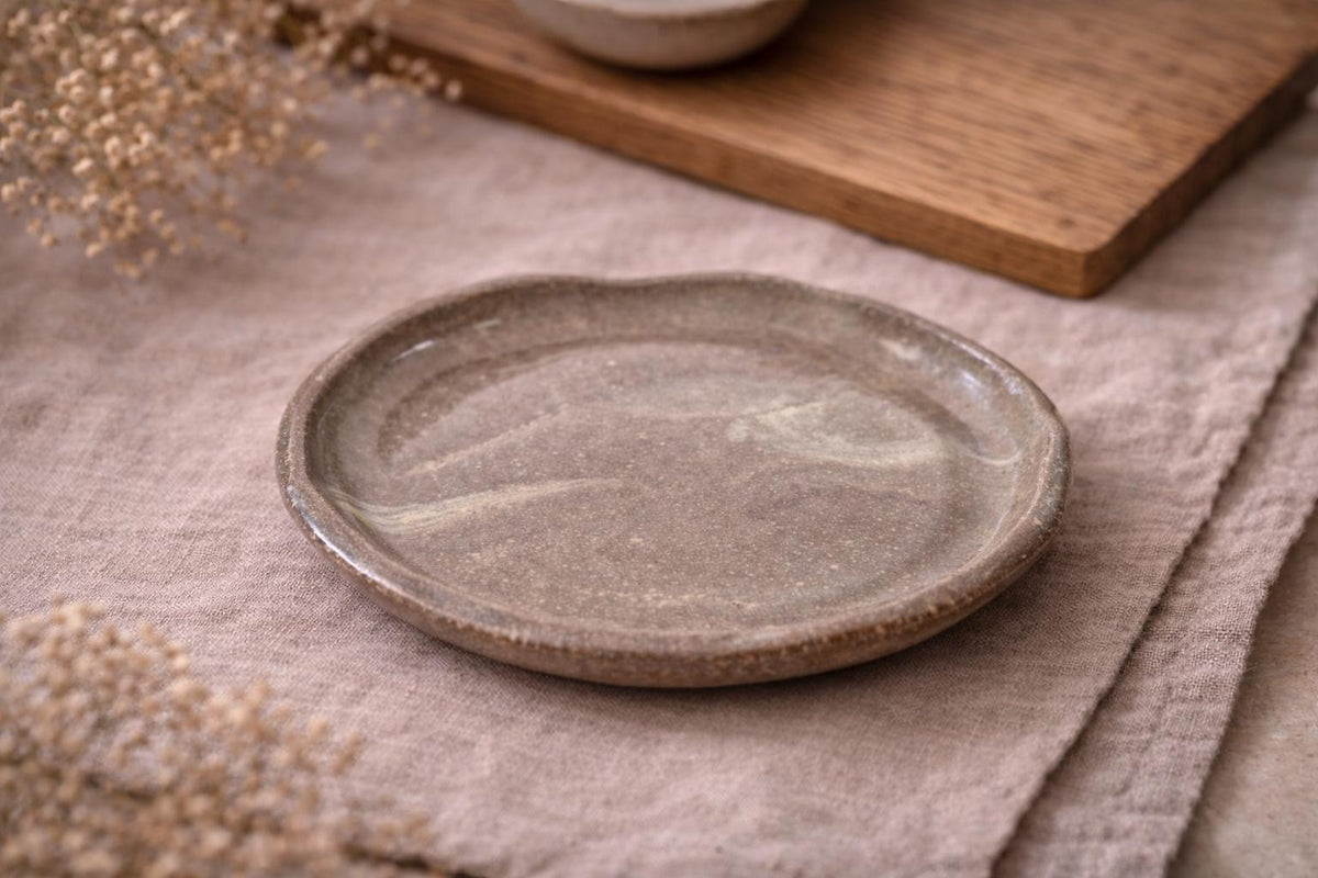 Handmade Ceramic Tapas Plate – Small Stoneware Plate – Minimal Tableware – Studio Pottery Dish