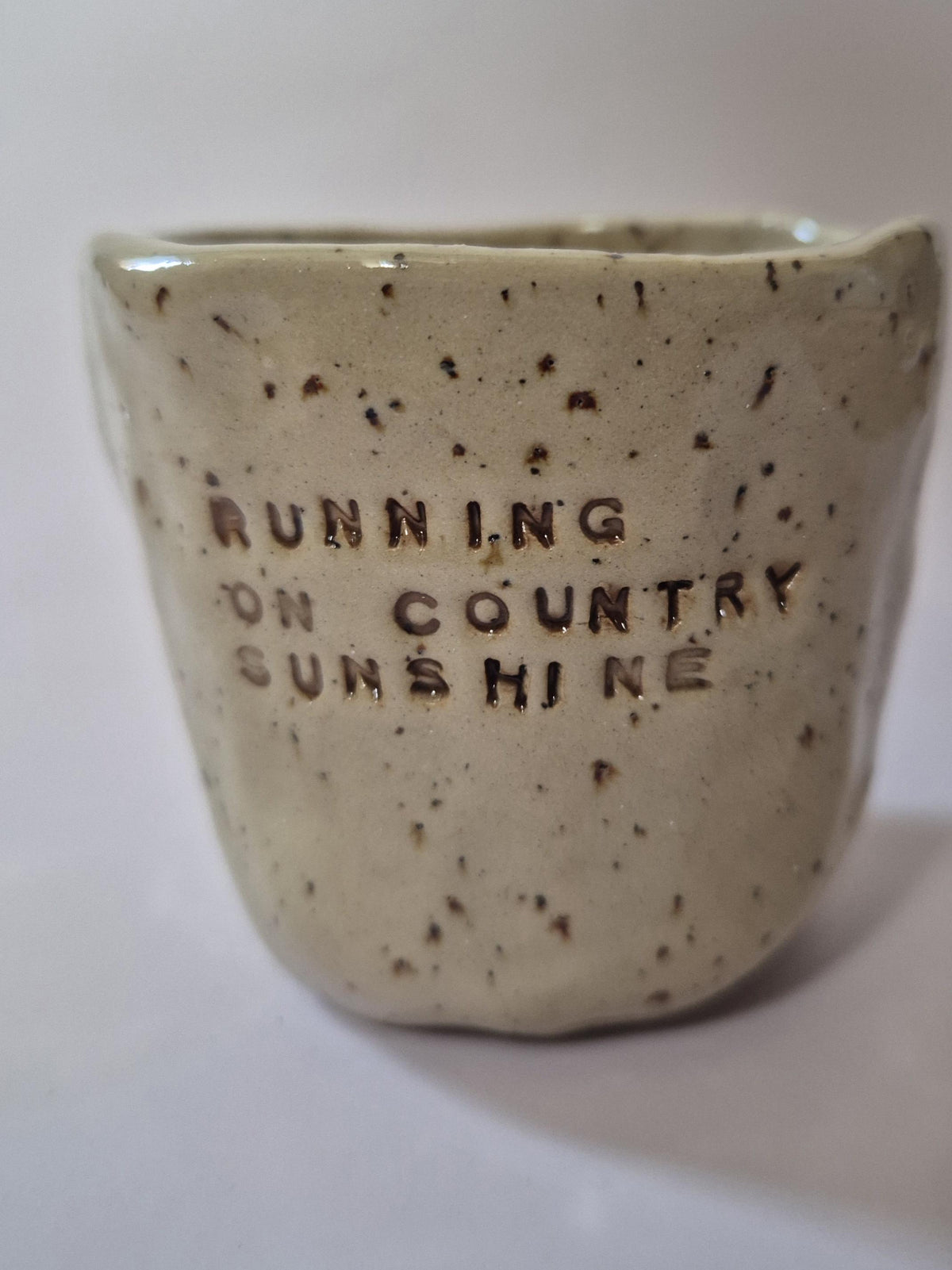 Handmade Ceramic Pinch Mug | Hand Stamped Quote Cup | Speckled Stoneware | Dolly Parton Inspired | The Dolly Collection