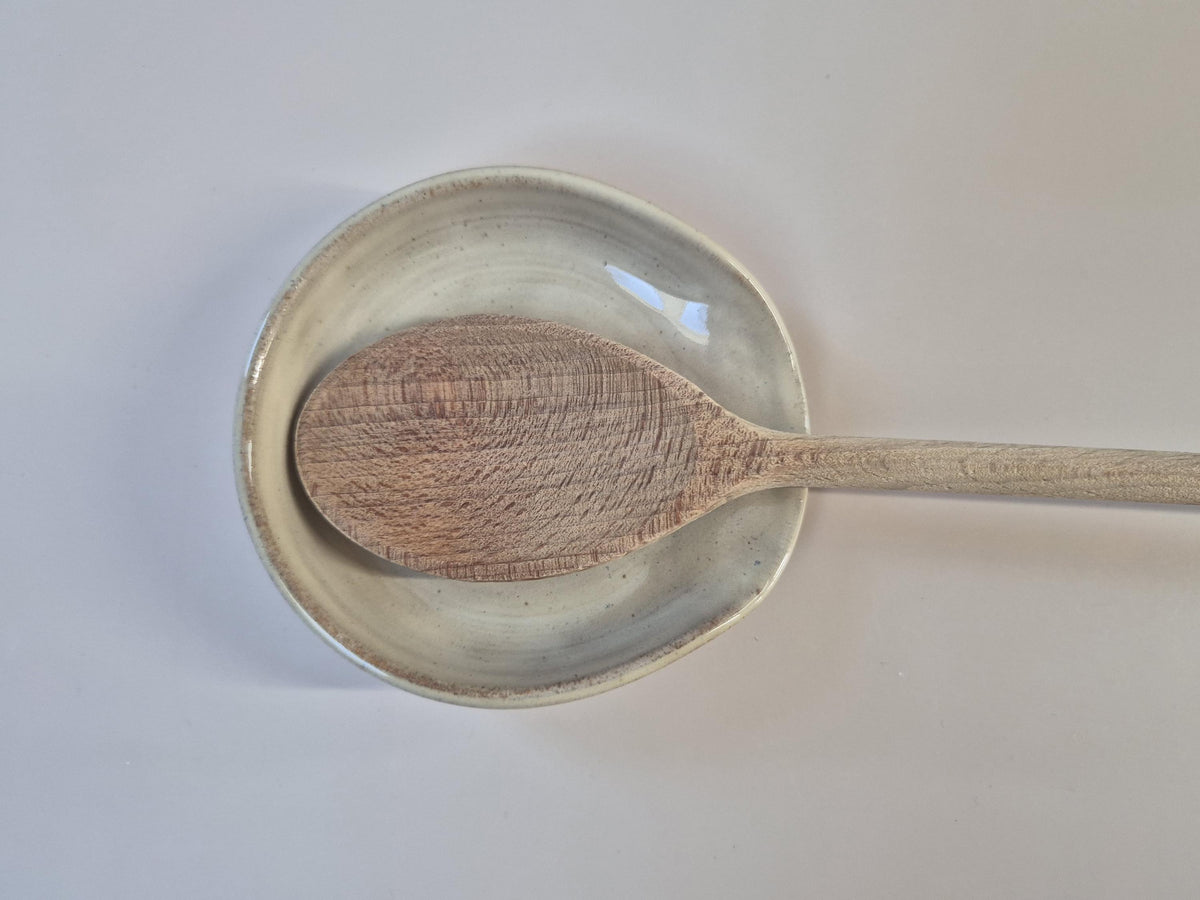 Handmade Ceramic Spoon Rest – Pottery Spoon Holder – Kitchen Spoon Dish