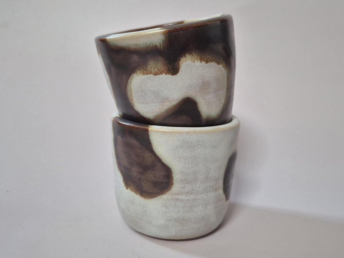 Handmade Ceramic Cup | Two Tone Glaze | Wheel Thrown Stoneware | Japandi Home Decor | Wabi Collection