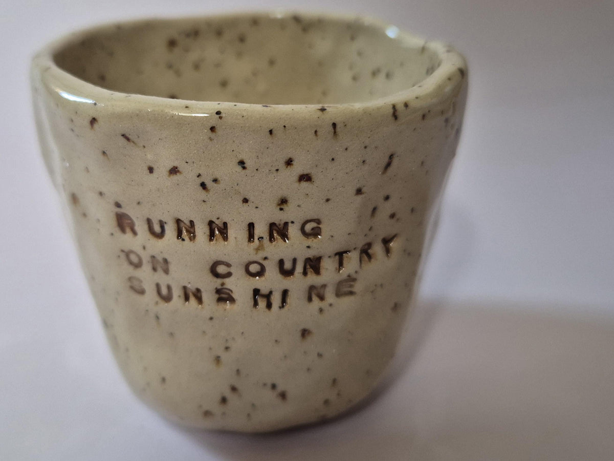 Handmade Ceramic Pinch Mug | Hand Stamped Quote Cup | Speckled Stoneware | Dolly Parton Inspired | The Dolly Collection