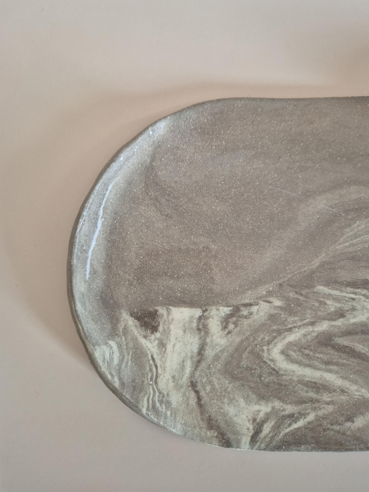 Handmade Marbled Stoneware Charcuterie Board with Dip Bowl | Luxury Ceramic Serving Platter | Unique Tapas Board