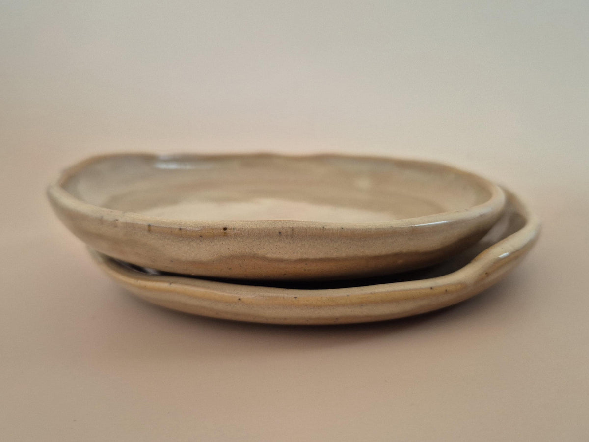 Handmade Ceramic Tapas Plate – Small Stoneware Plate – Minimal Tableware – Studio Pottery Dish