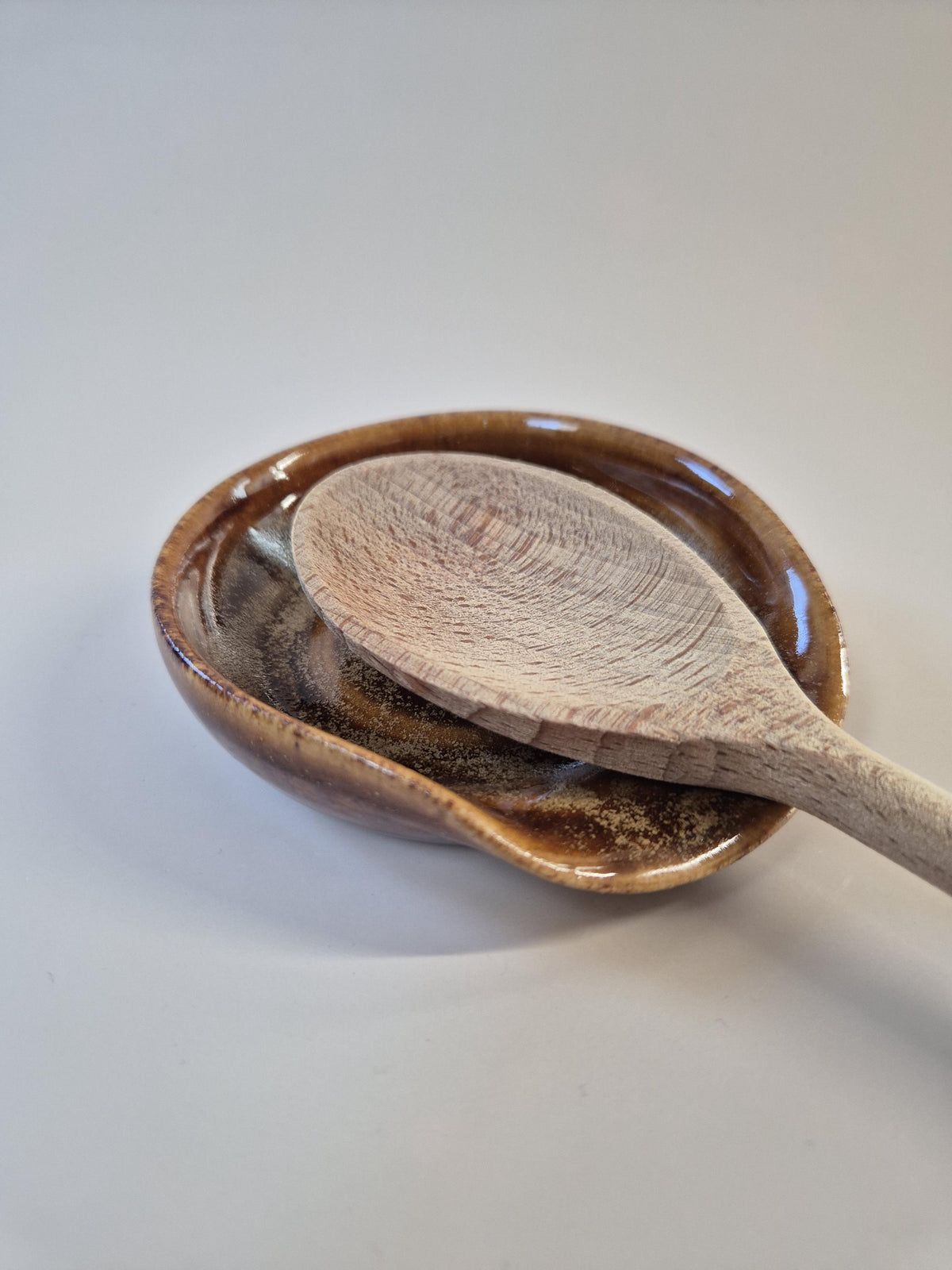 Handmade Ceramic Spoon Rest – Pottery Spoon Holder – Kitchen Spoon Dish